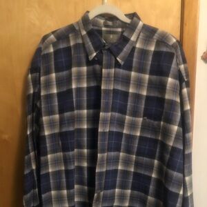 Bill blass menswear plaid striped button down long sleeve shirt